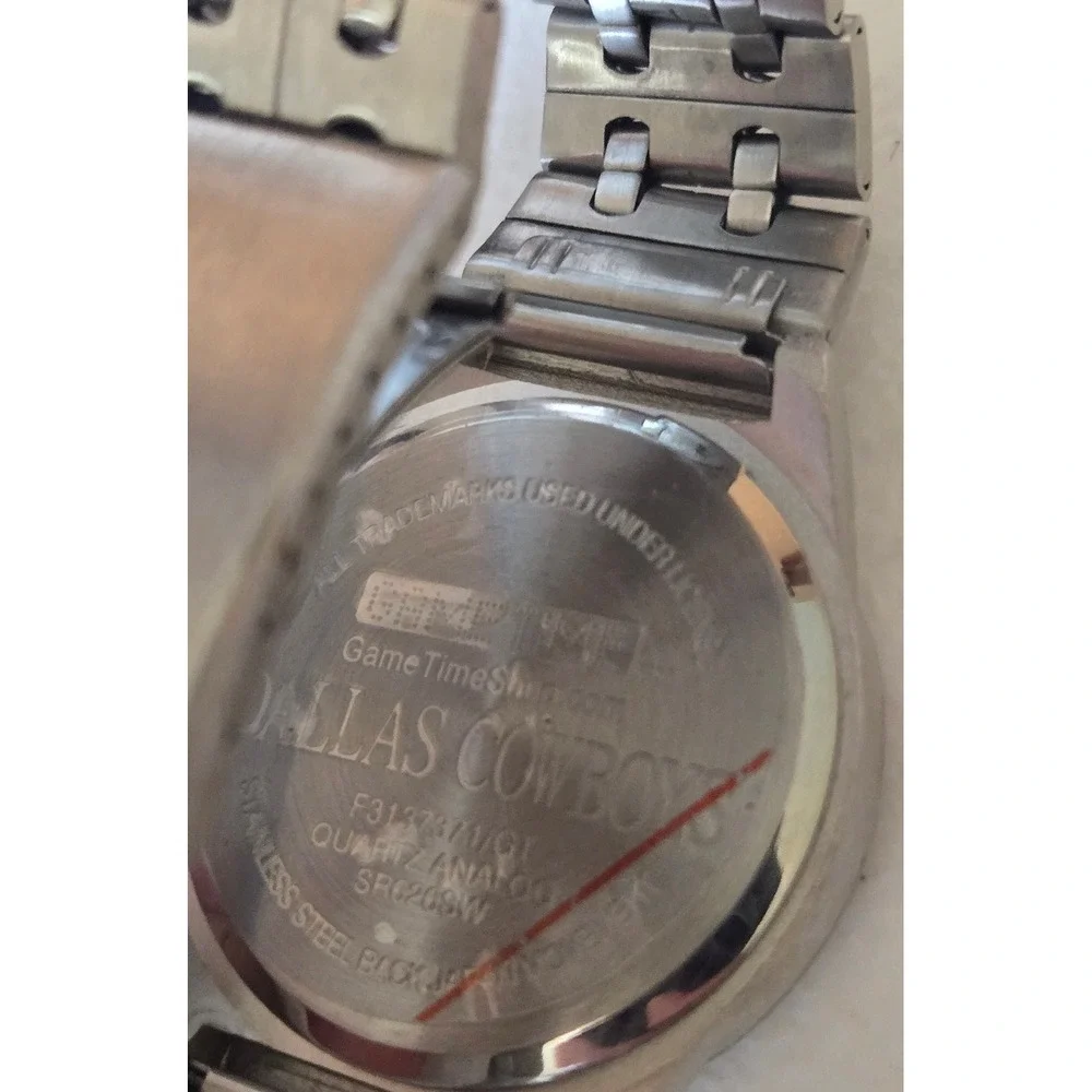 Dallas Cowboys Game Time Watch Mens Silver Stainless Steel Quartz F3137371/GT